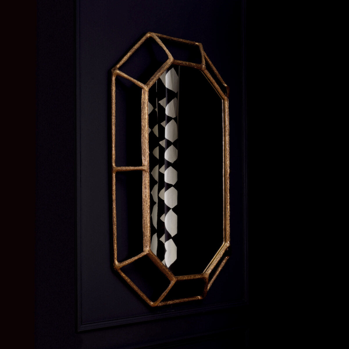 Octagonal Vintage Brass Mirror Rinaldi | Eichholtz Miami