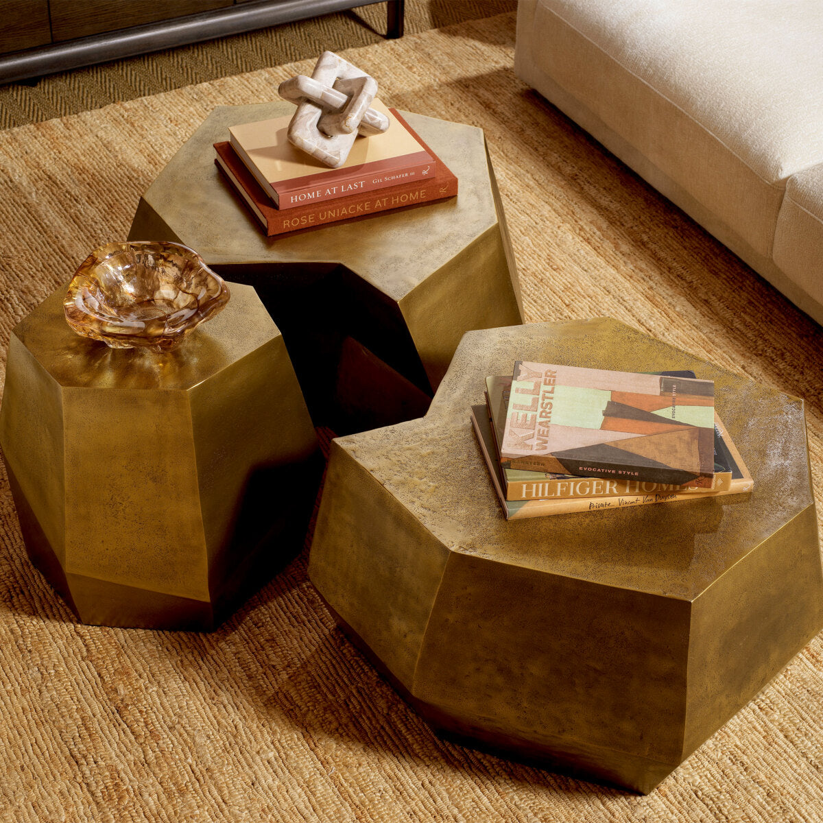 Vintage Brass Coffee Tables (2) Urbino | Eichholtz Miami