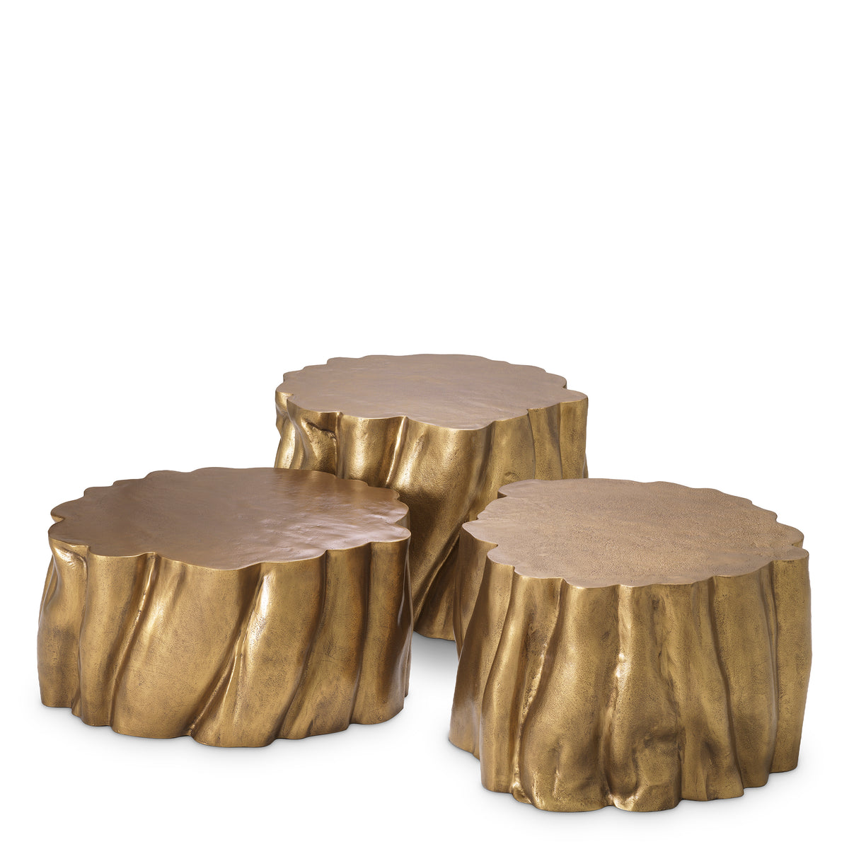 Sculptural Vintage Brass Coffee Tables (3) Frederico | Eichholtz Miami