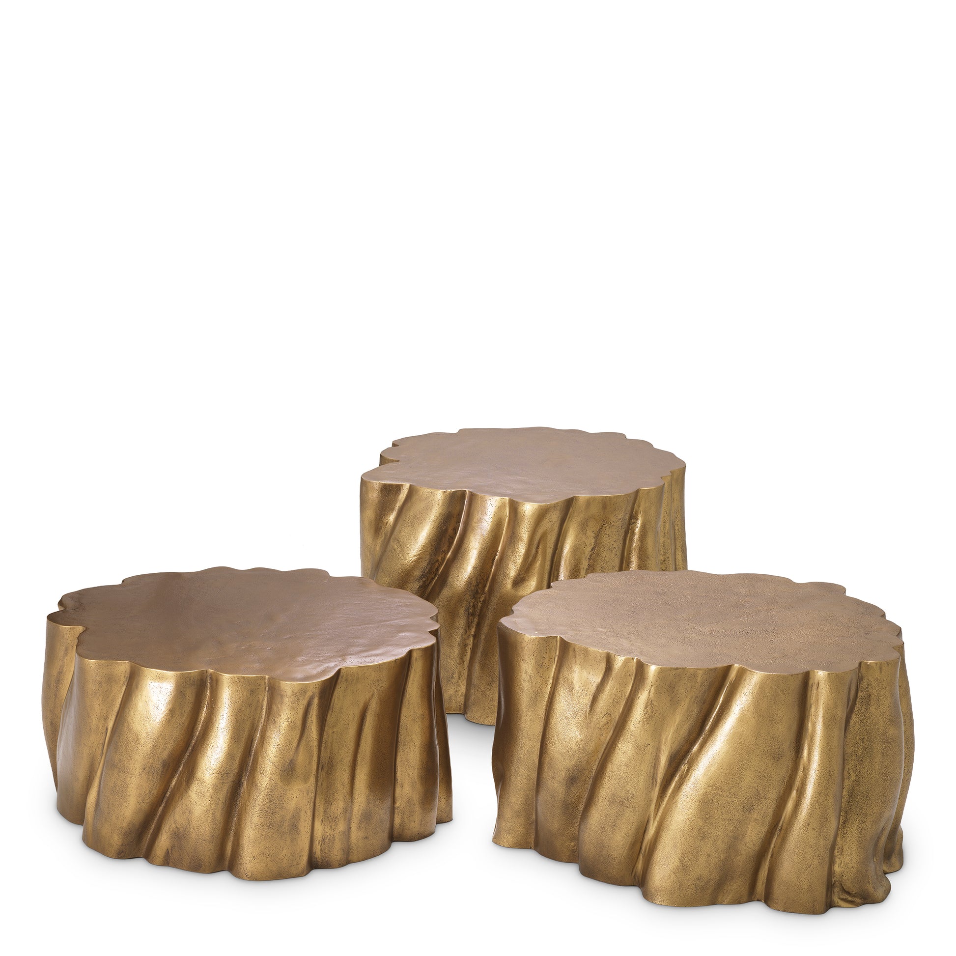 Sculptural Vintage Brass Coffee Tables (3) Frederico | Eichholtz Miami