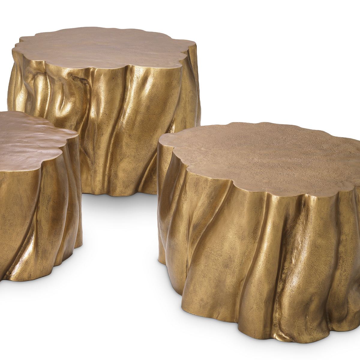 Sculptural Vintage Brass Coffee Tables (3) Frederico | Eichholtz Miami