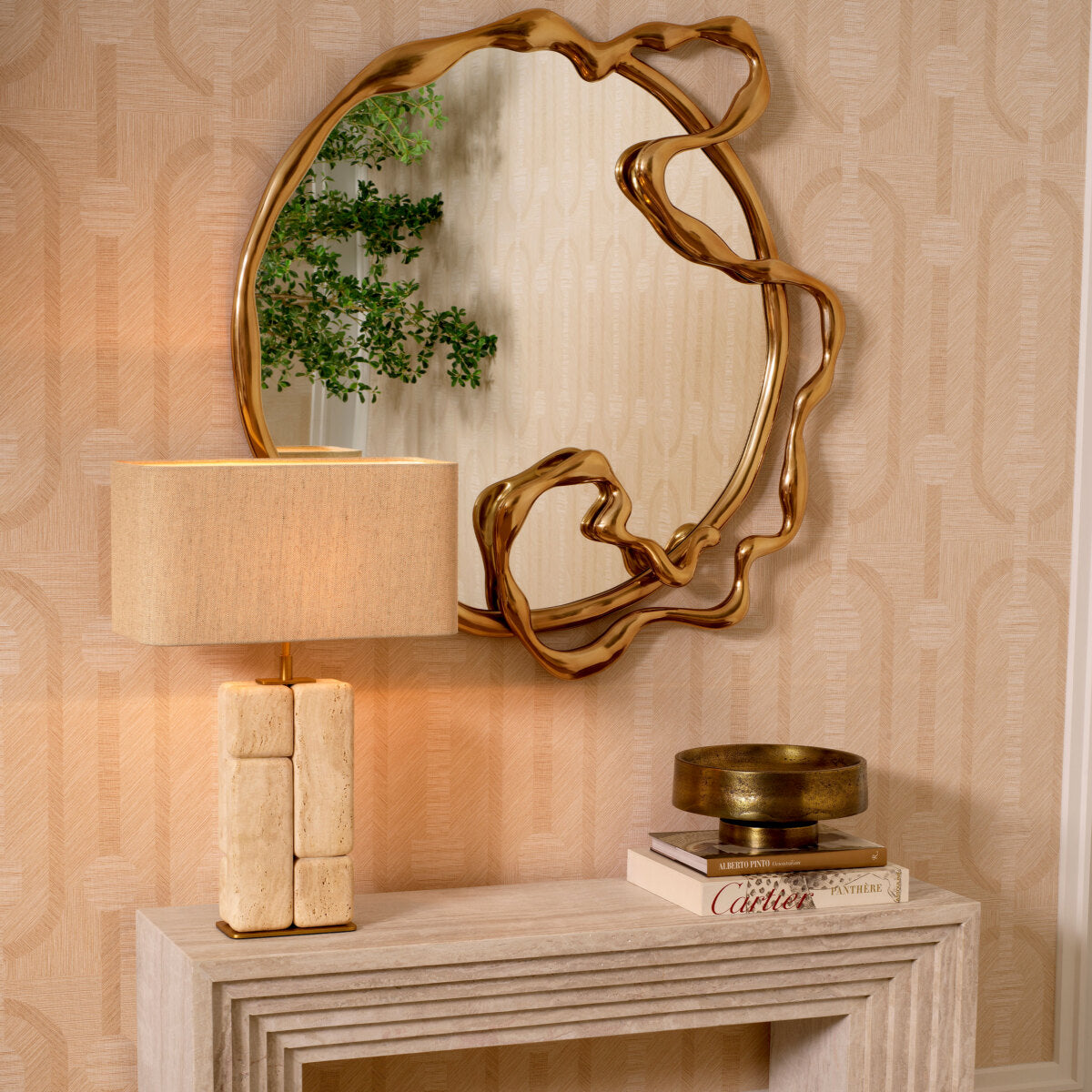 Stacked Travertine Table Lamp Rathmore | Eichholtz Miami