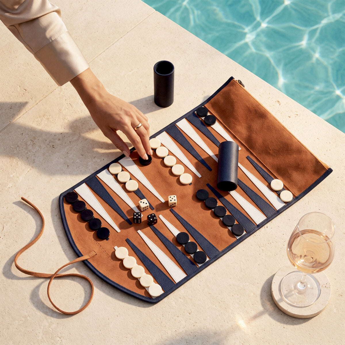 Two-Toned Backgammon Travel Set Monte Lago | Eichholtz Miami