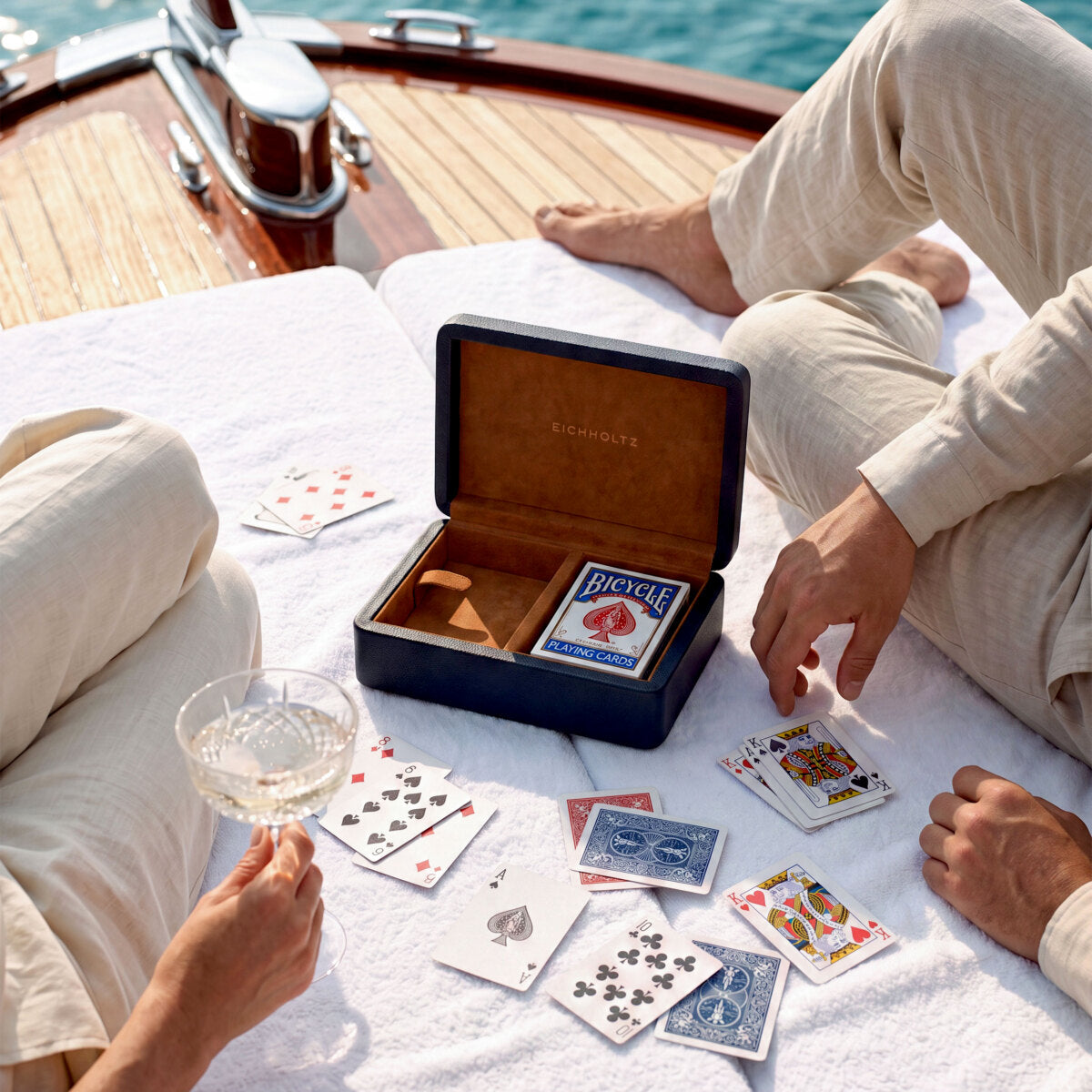 Blue Leather Deck Box The Ridges | Eichholtz Miami