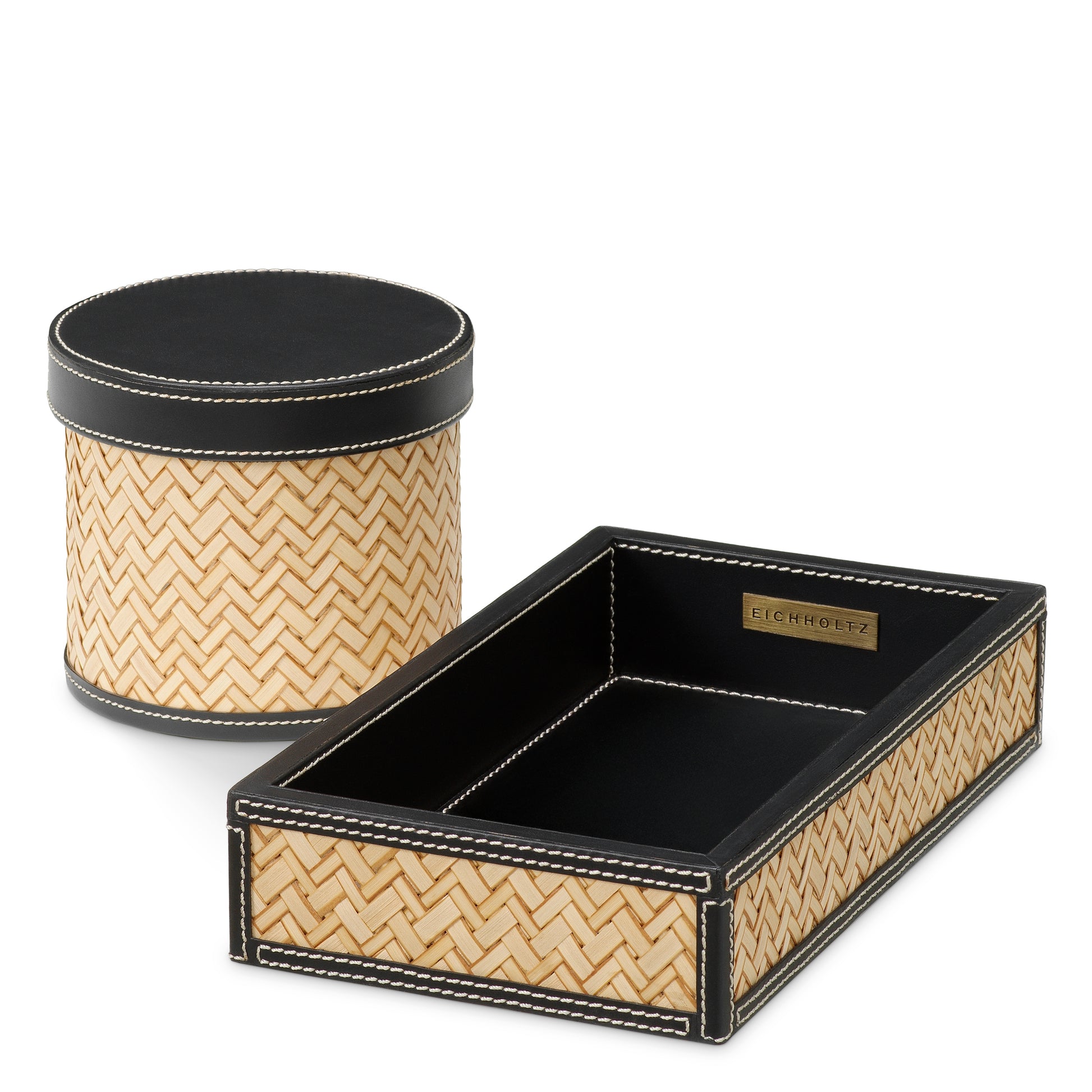 Black Leather Desk Set (2) Taos | Eichholtz Miami