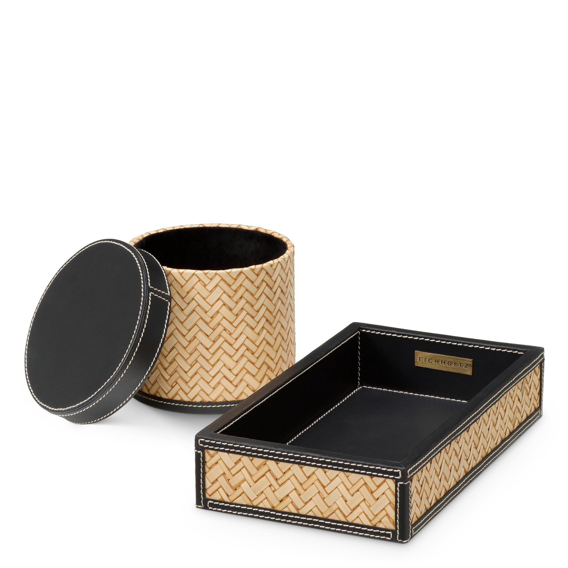 Black Leather Desk Set (2) Taos | Eichholtz Miami