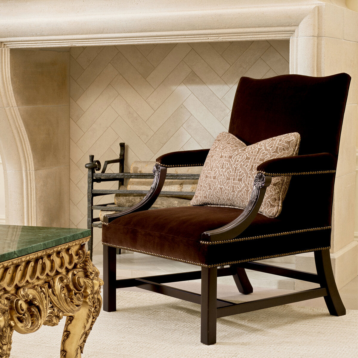 Beige Jacquard Lumbar Cushion Frieze | Eichholtz Miami