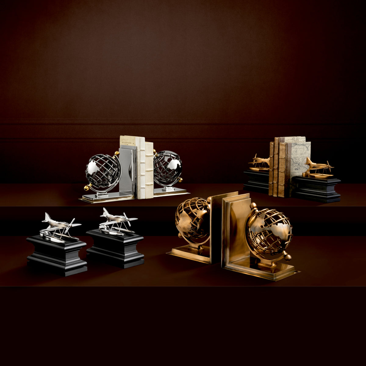 Metal Bookend Set (2) Globe | Eichholtz Miami