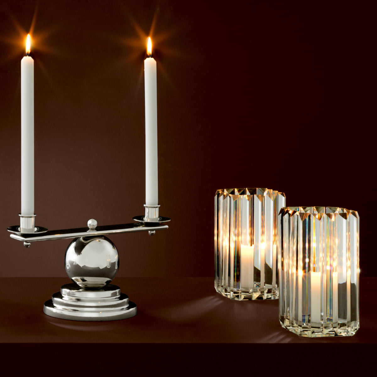 Crystal Glass Candle Holders (2) Howell | Eichholtz Miami