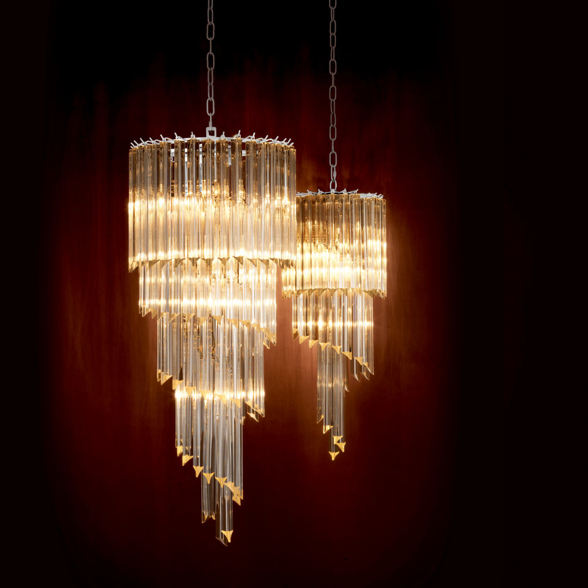 Tapered Glass Chandelier Trapani | Eichholtz Miami