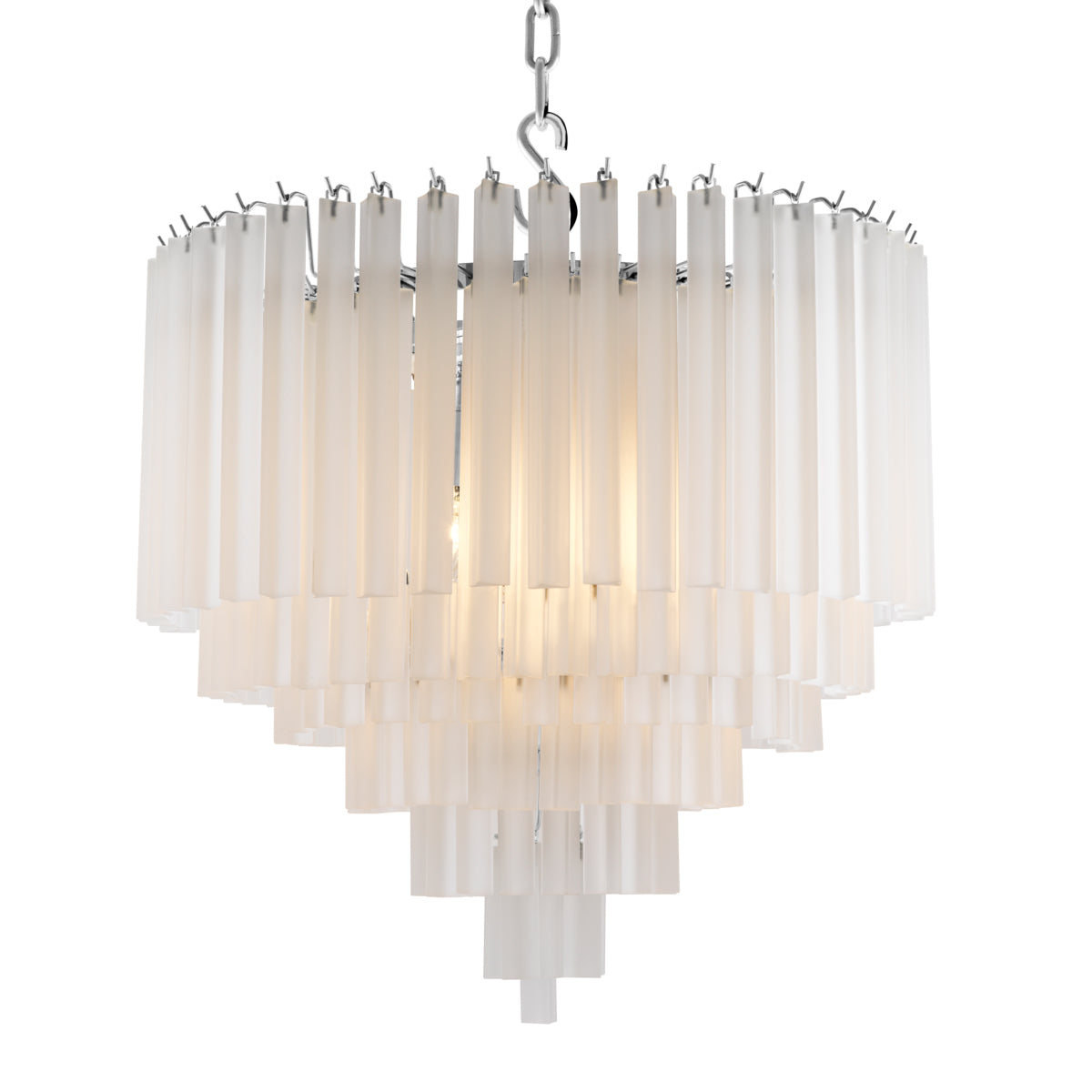 Nickel Frosted Glass Chandelier Nova | Eichholtz Miami