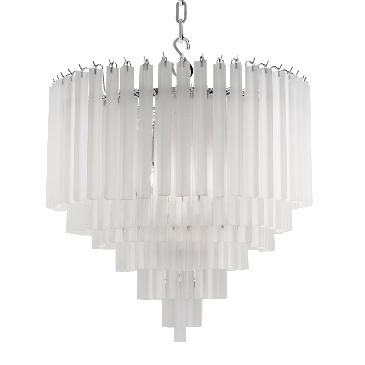 Nickel Frosted Glass Chandelier Nova | Eichholtz Miami