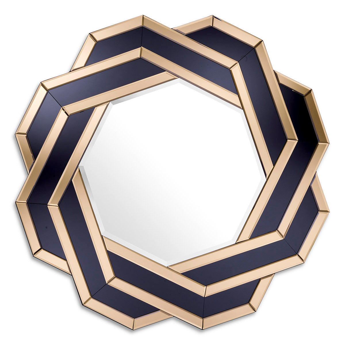 Amber Black Glass Mirror Mulini | Eichholtz Miami