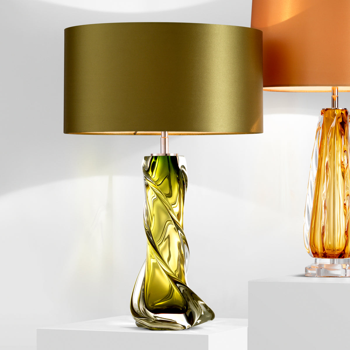 Green Glass Table Lamp Carnegie | Eichholtz Miami