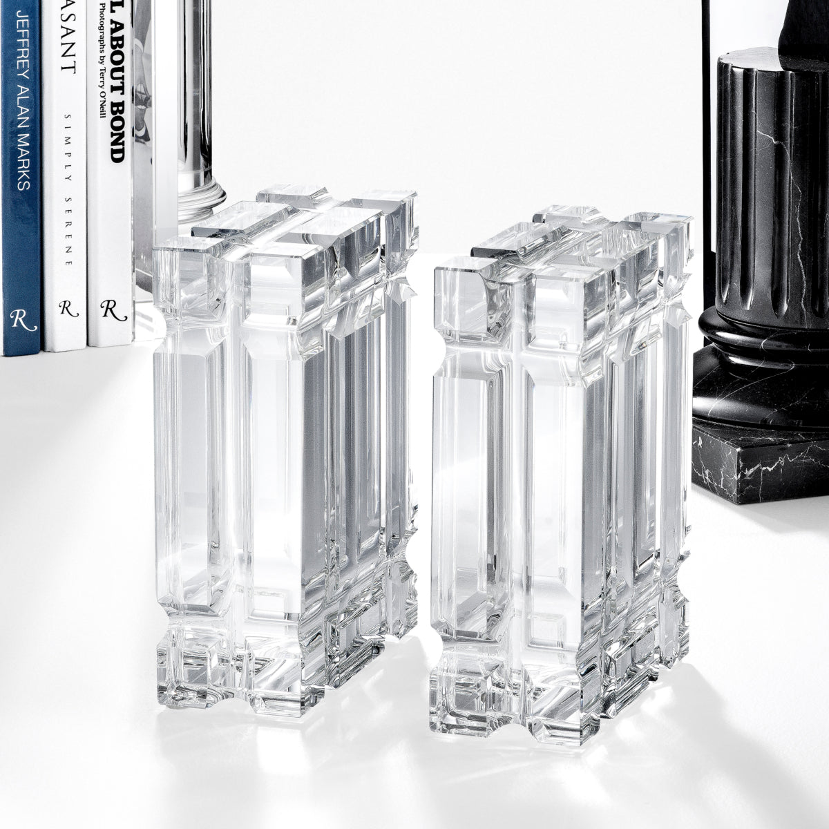 Crystal Glass Bookends (2) Linea | Eichholtz Miami