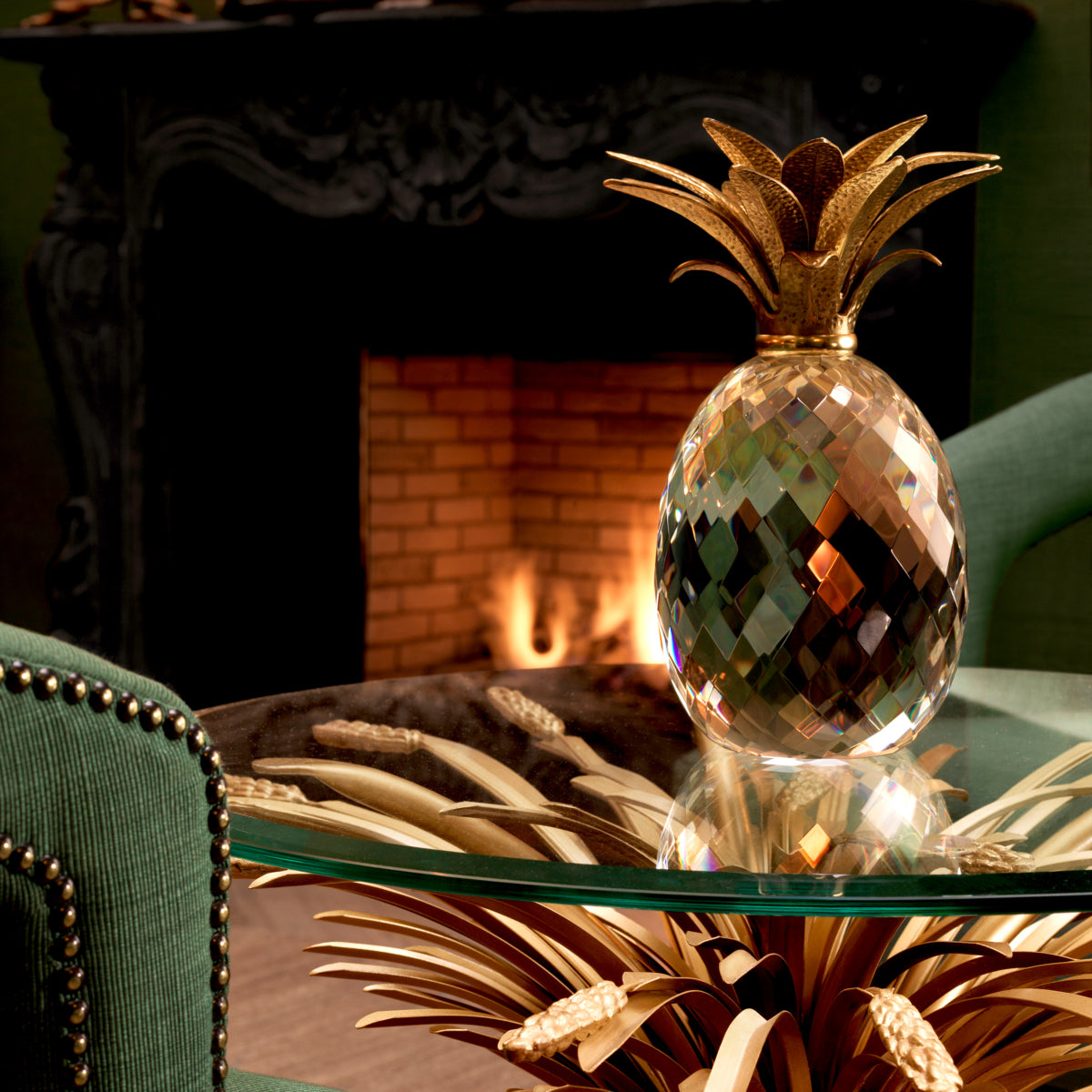 Brass Crystal Glass Pineapple | Eichholtz Miami