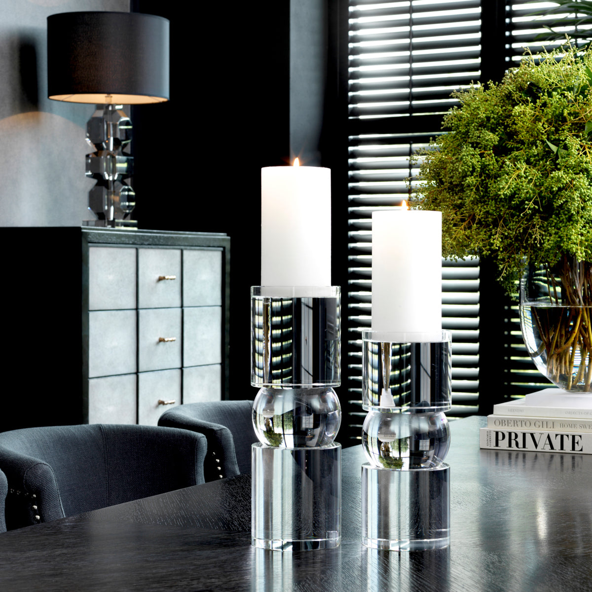 Crystal Candle Holder Court S | Eichholtz Miami