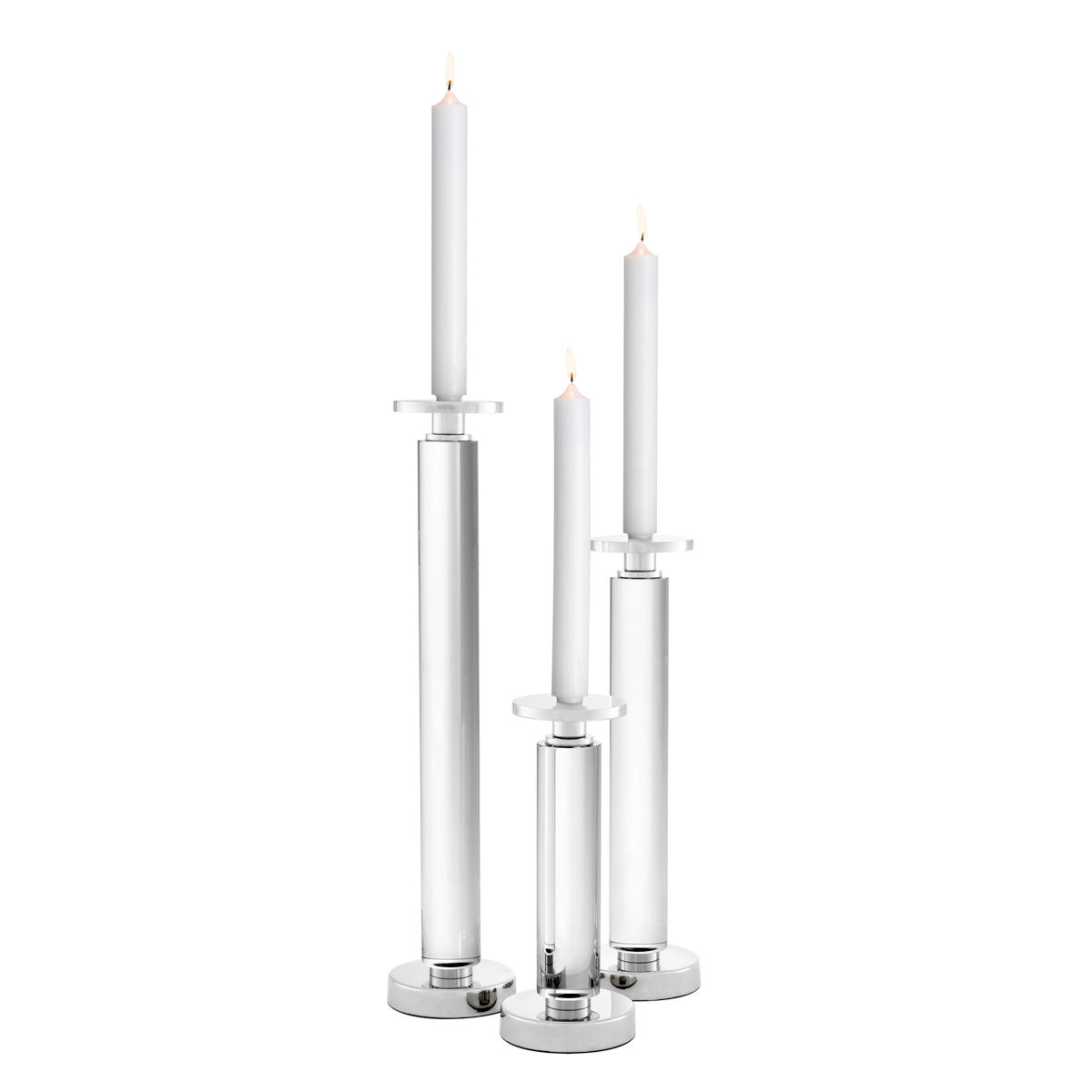 Crystal Glass Candle Holders (3) Chapman | Eichholtz Miami