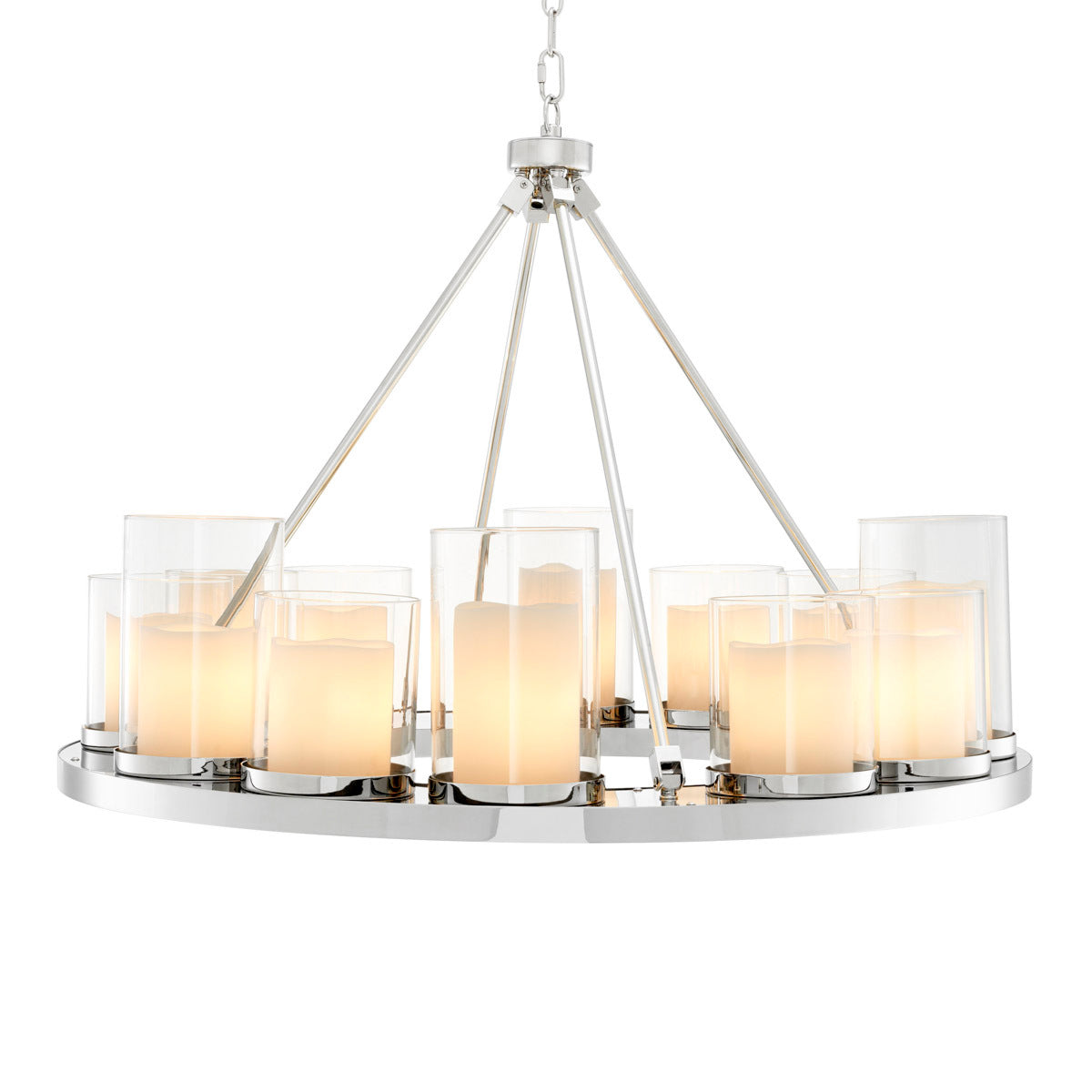 Polished Steel Chandelier Summit Round | Eichholtz Miami