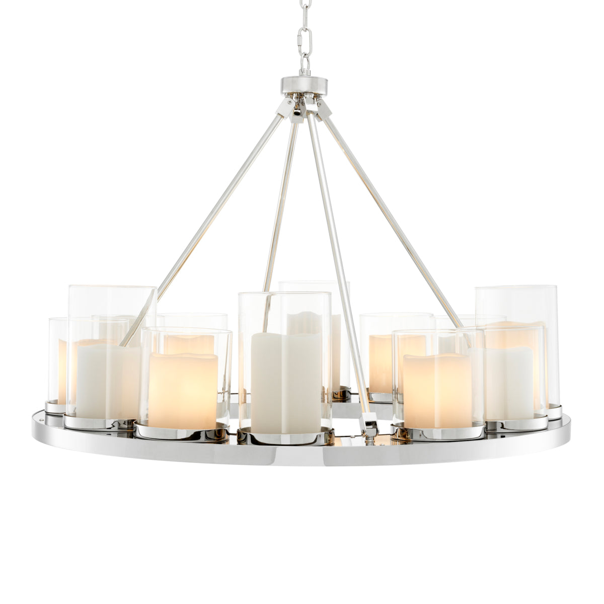 Polished Steel Chandelier Summit Round | Eichholtz Miami