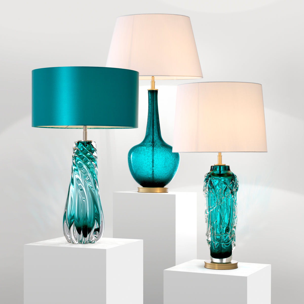 Turquoise Glass Table Lamp Barron | Eichholtz Miami