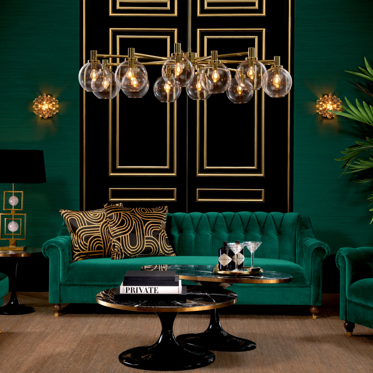 Glass Globe Chandelier Selva | Eichholtz Miami