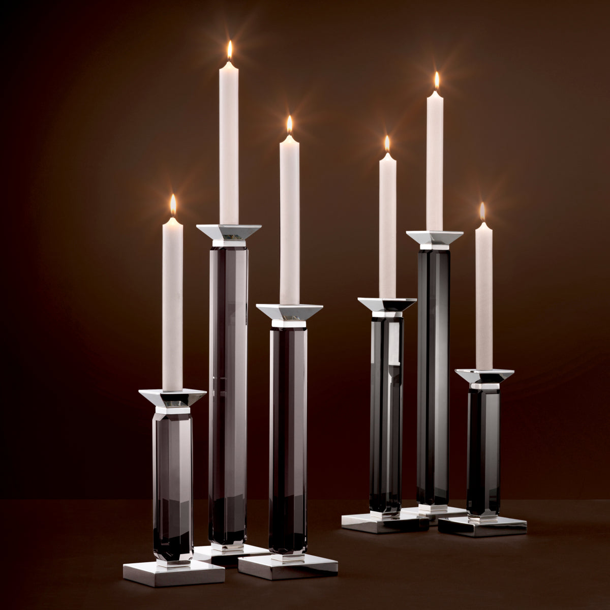 Crystal Glass Candle Holders (3) Livia | Eichholtz Miami