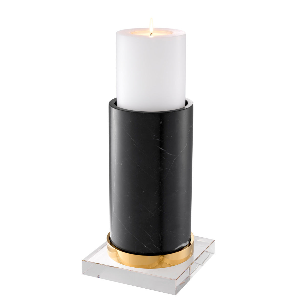 Black Marble Candle Holder Whitby | Eichholtz Miami
