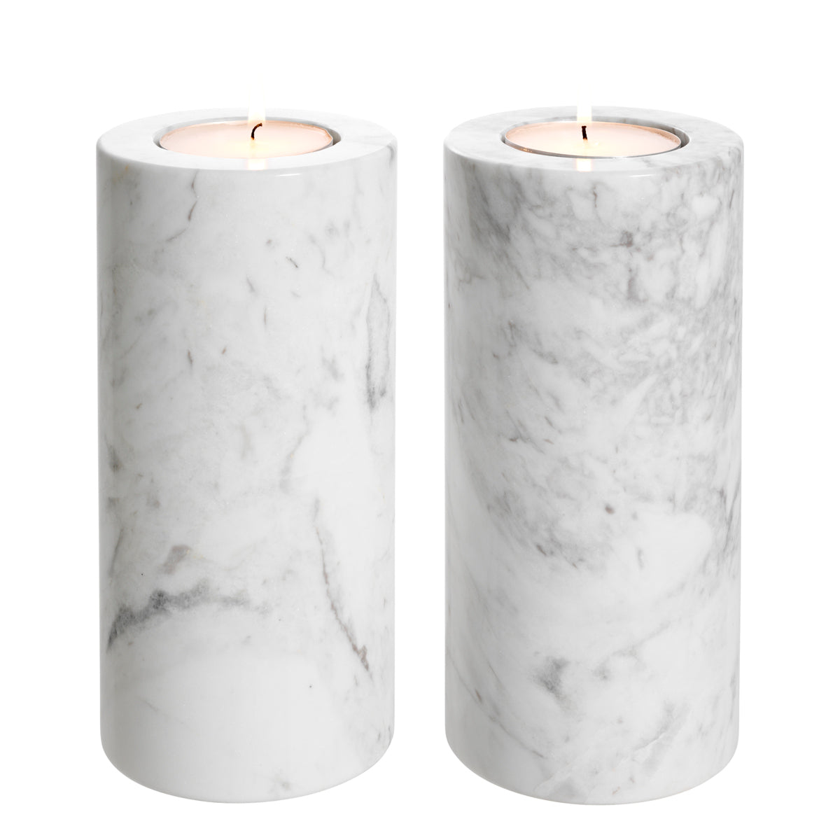 White Marble Tealight Holders (2) Tobor | Eichholtz Miami