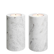 White Marble Tealight Holders (2) Tobor | Eichholtz Miami