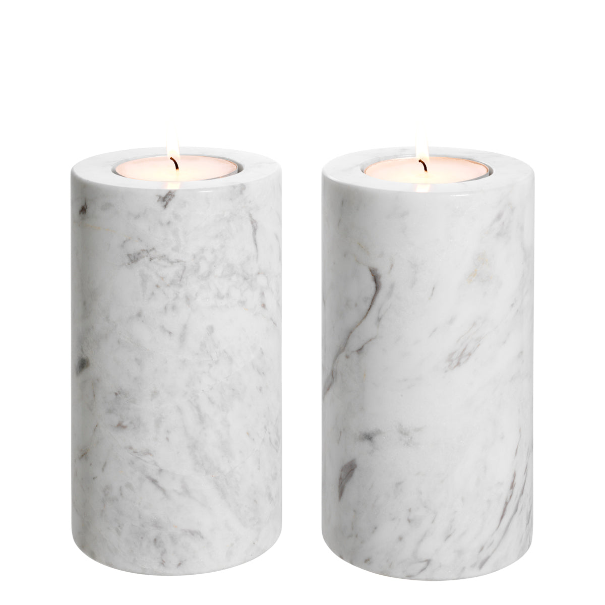 White Marble Tealight Holders (2) Tobor | Eichholtz Miami