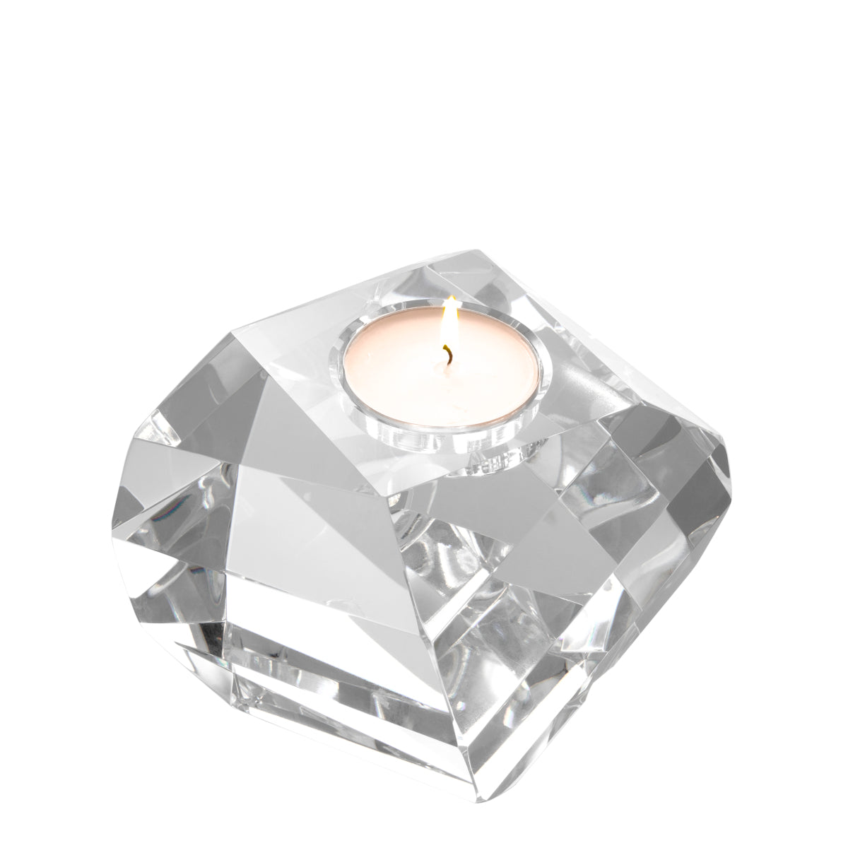 Crystal Tealight Holder Lucidity | Eichholtz Miami