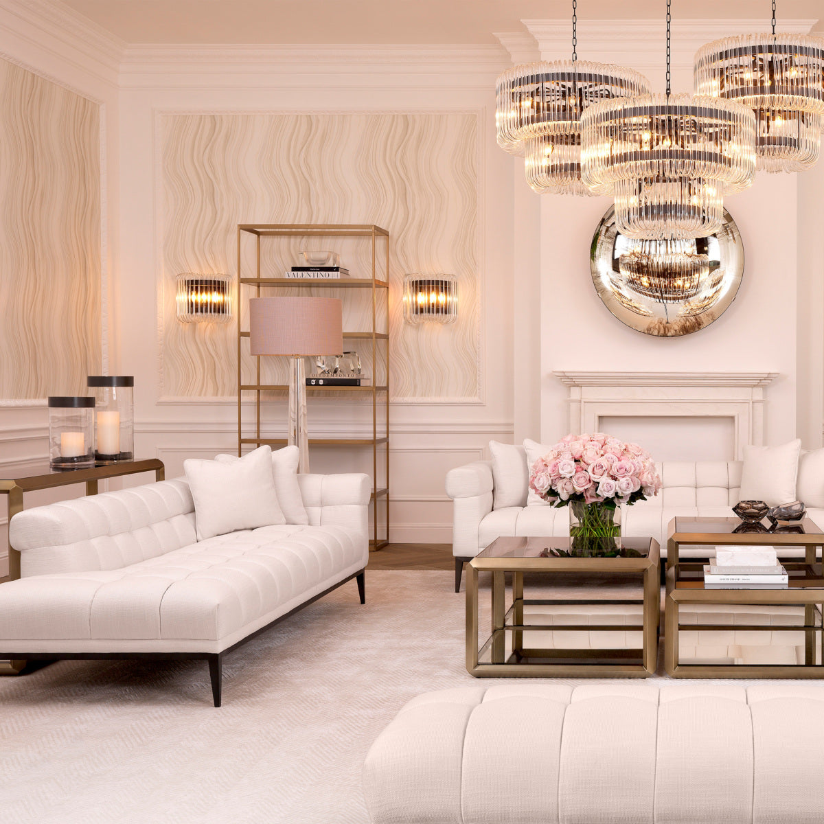 5 Shelf Brass Cabinet Omega | Eichholtz Miami