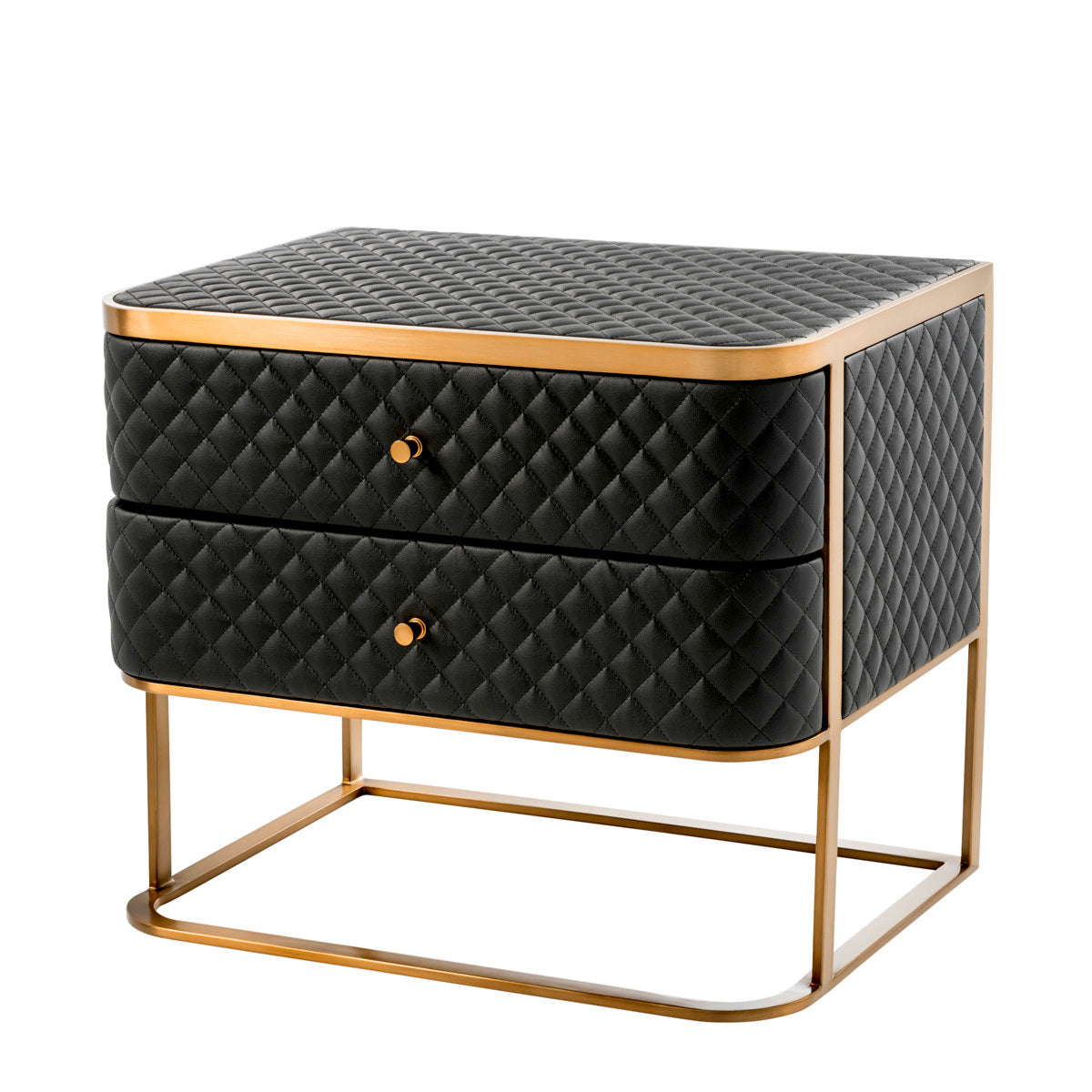 Black Leather Side Table Monfort | Eichholtz Miami