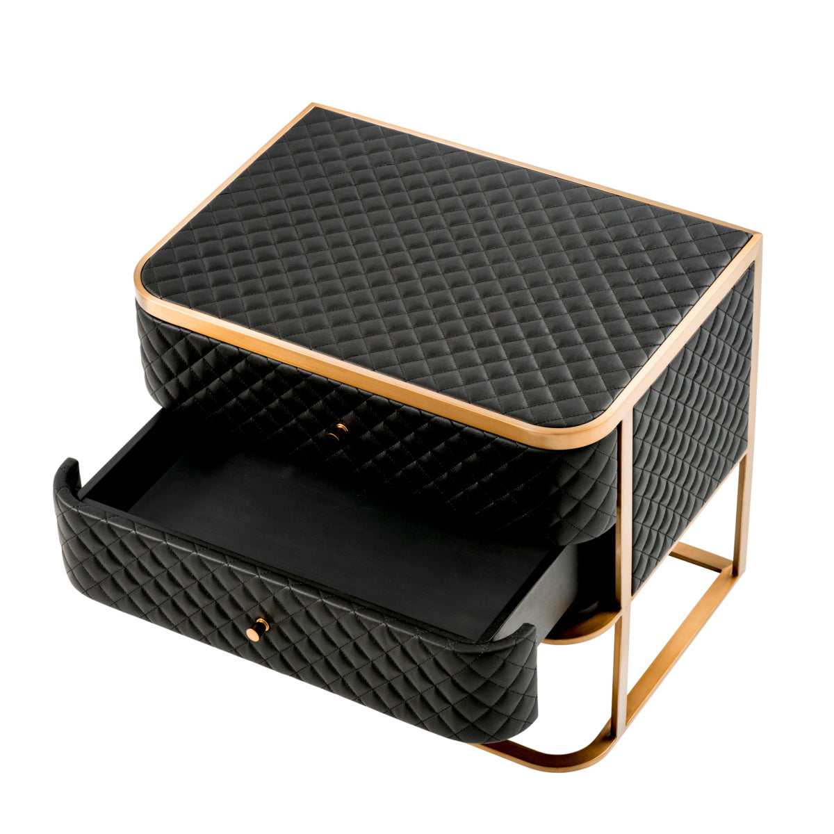 Black Leather Side Table Monfort | Eichholtz Miami