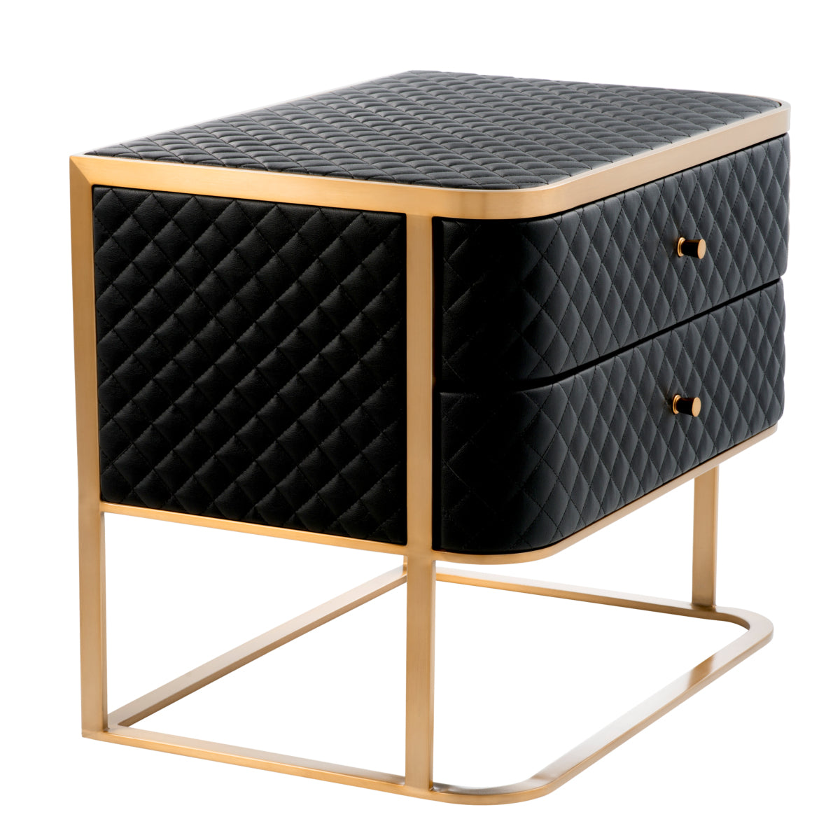 Black Leather Side Table Monfort | Eichholtz Miami
