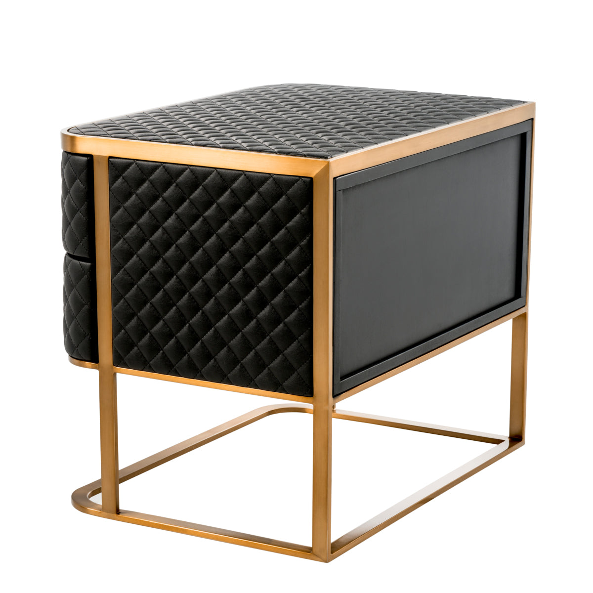Black Leather Side Table Monfort | Eichholtz Miami