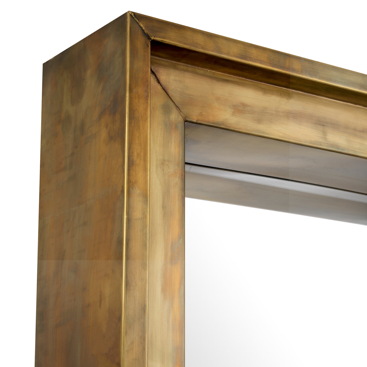 Vintage Brass Rectangular Mirror Magenta | Eichholtz Miami