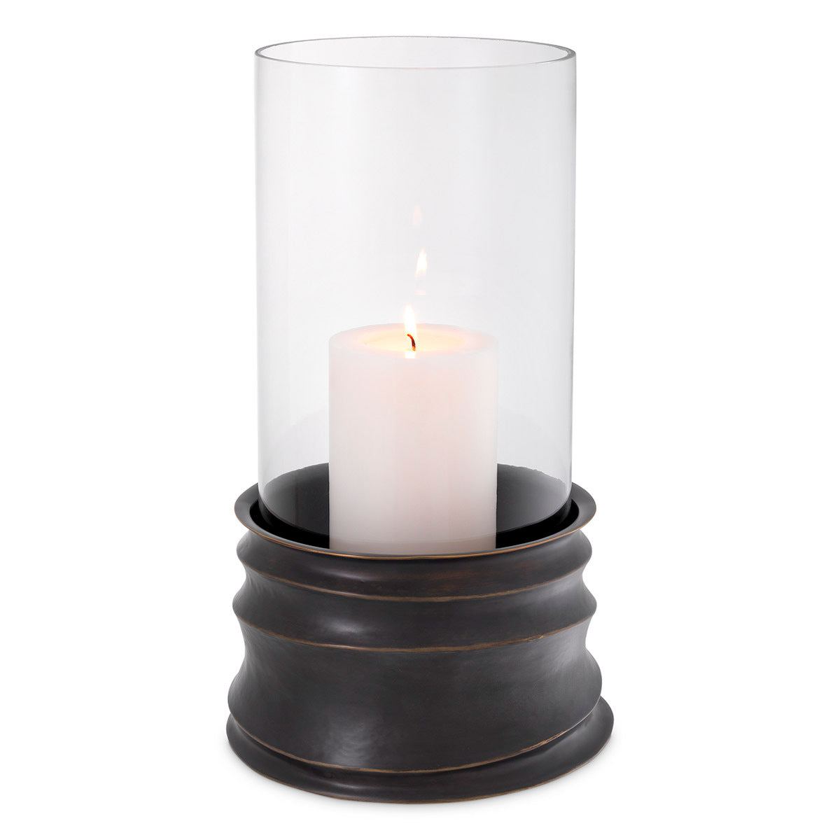 Hammered Bronze Glass Hurricane Gilardon | Eichholtz Miami