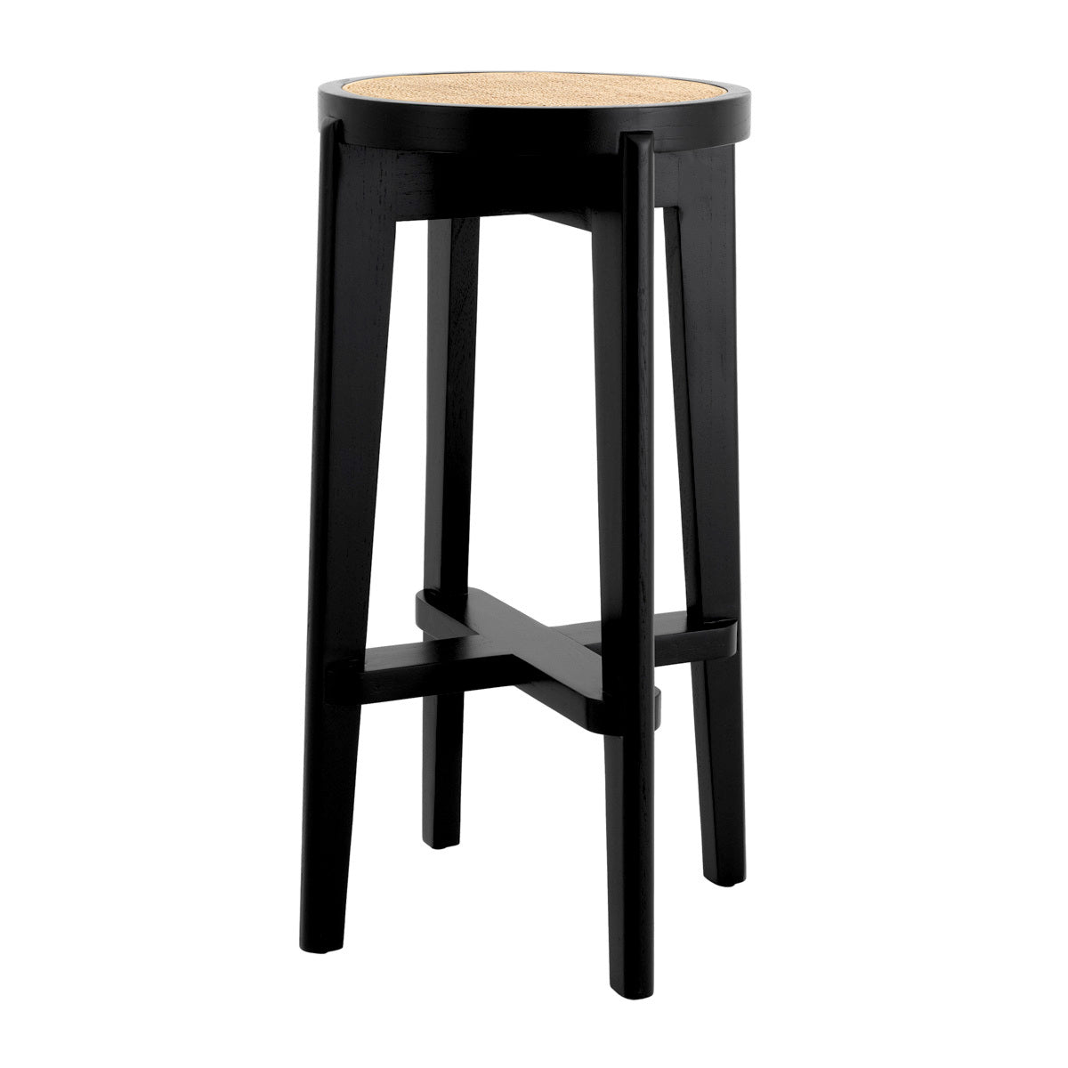 Black Rattan Bar Stool Dareau | Eichholtz Miami