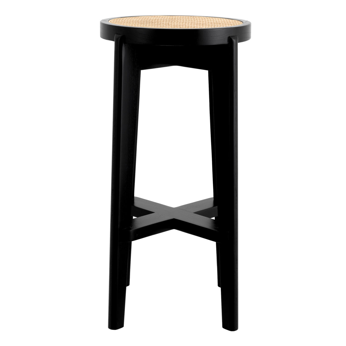 Black Rattan Bar Stool Dareau | Eichholtz Miami