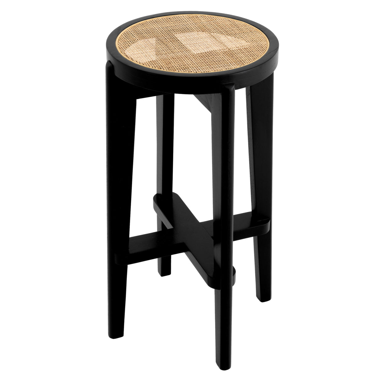 Black Rattan Bar Stool Dareau | Eichholtz Miami