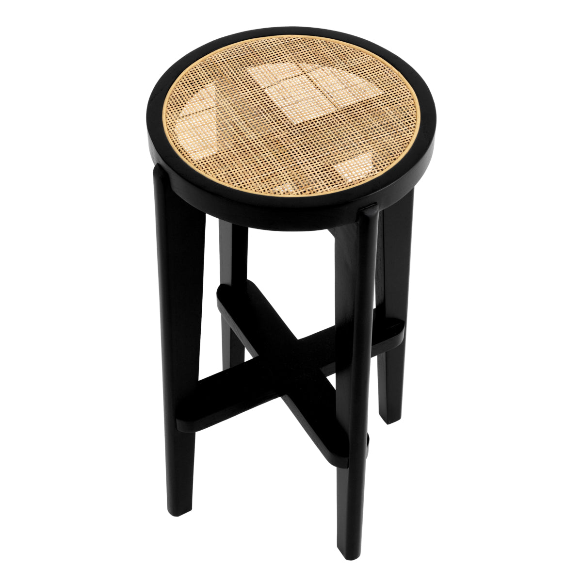 Black Rattan Bar Stool Dareau | Eichholtz Miami