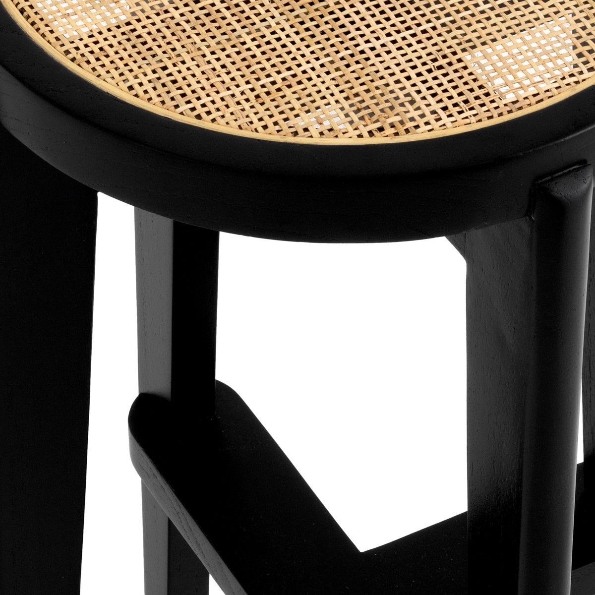 Black Rattan Bar Stool Dareau | Eichholtz Miami