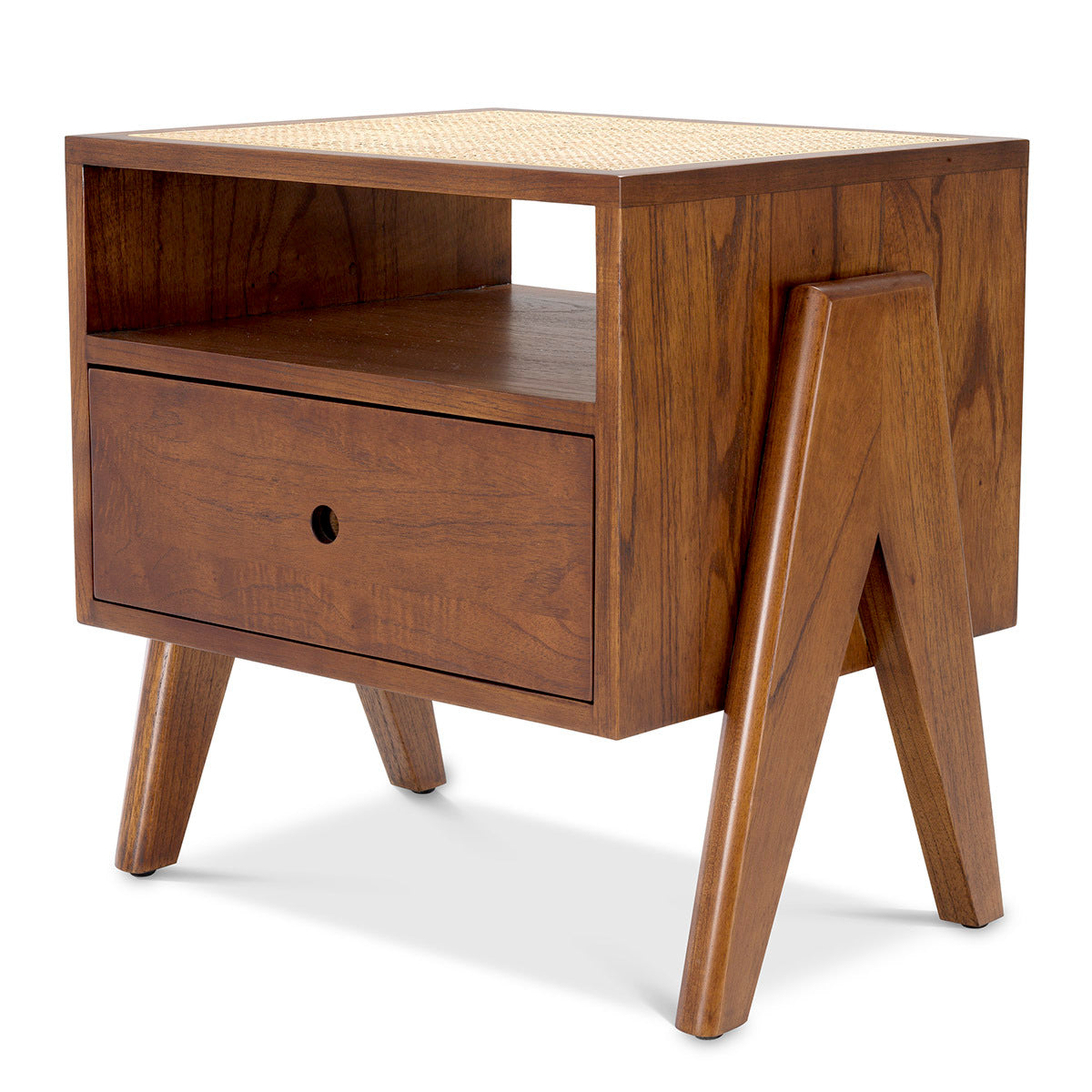Rattan V-Legged Bedside Table Latour | Eichholtz Miami