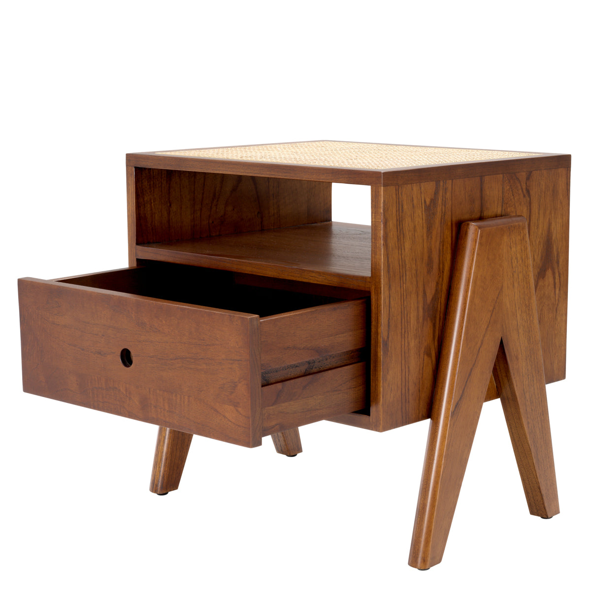 Rattan V-Legged Bedside Table Latour | Eichholtz Miami