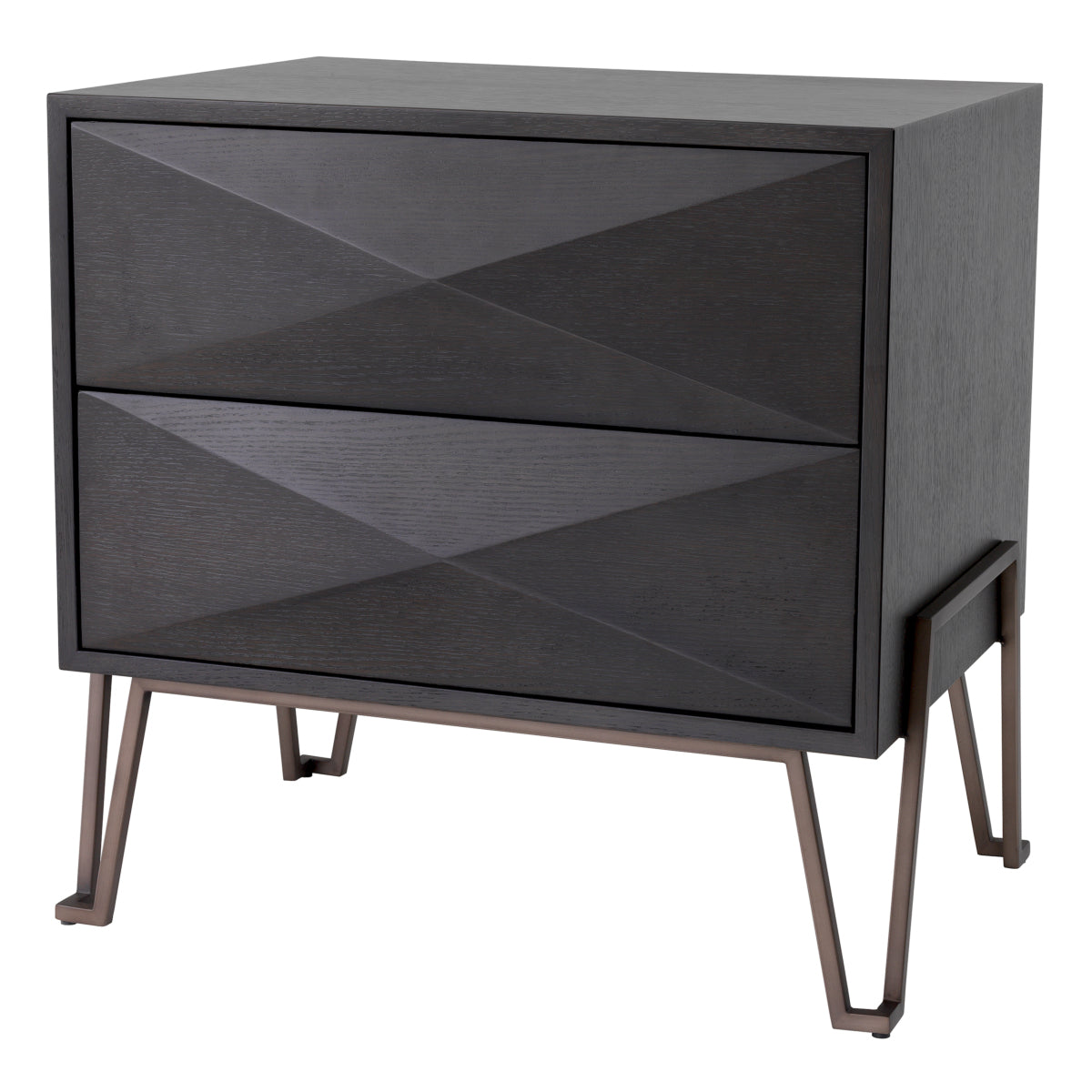 Bronze Oak Hairpin Nightstand Highland | Eichholtz Miami
