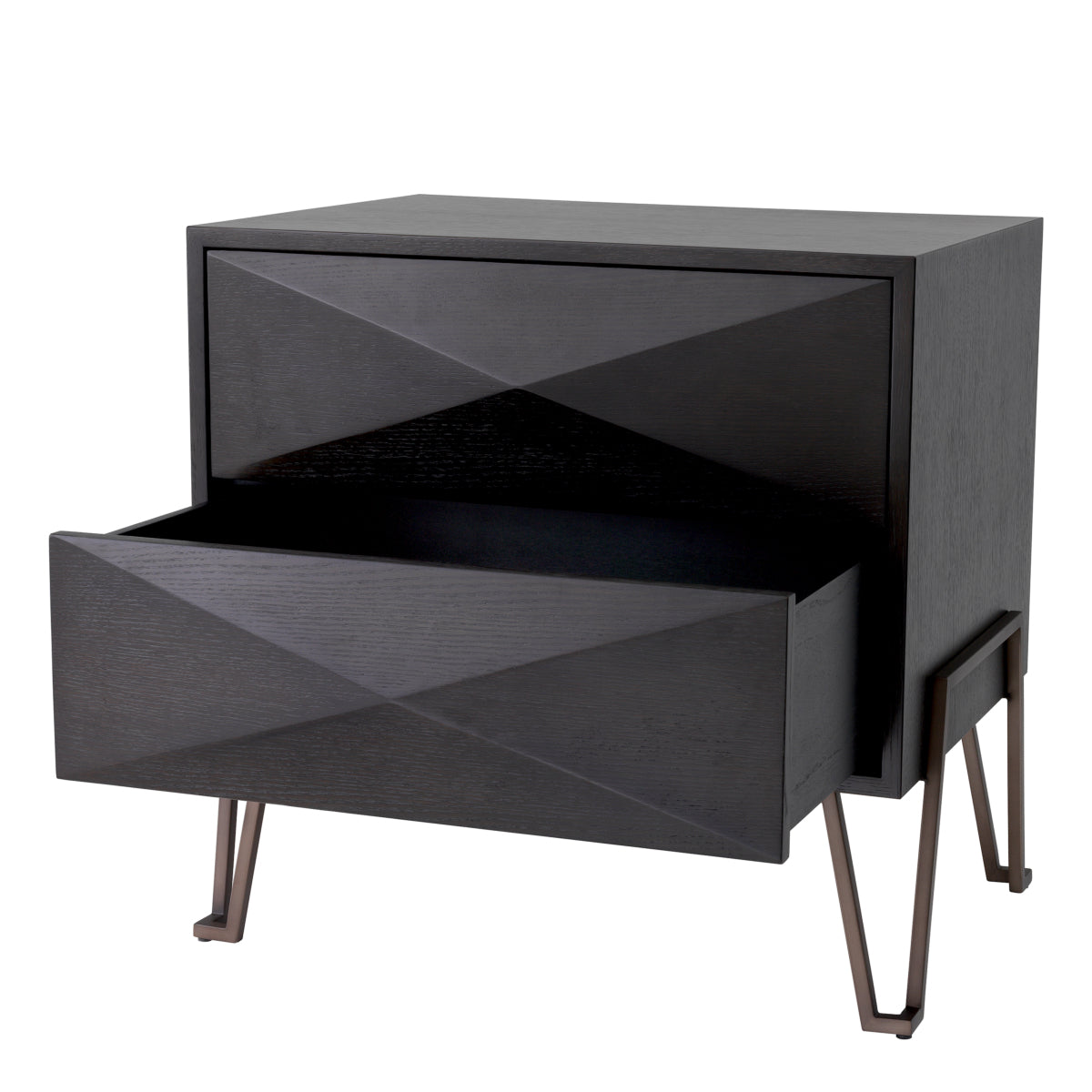 Bronze Oak Hairpin Nightstand Highland | Eichholtz Miami