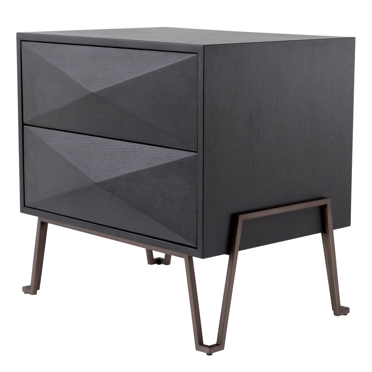 Bronze Oak Hairpin Nightstand Highland | Eichholtz Miami