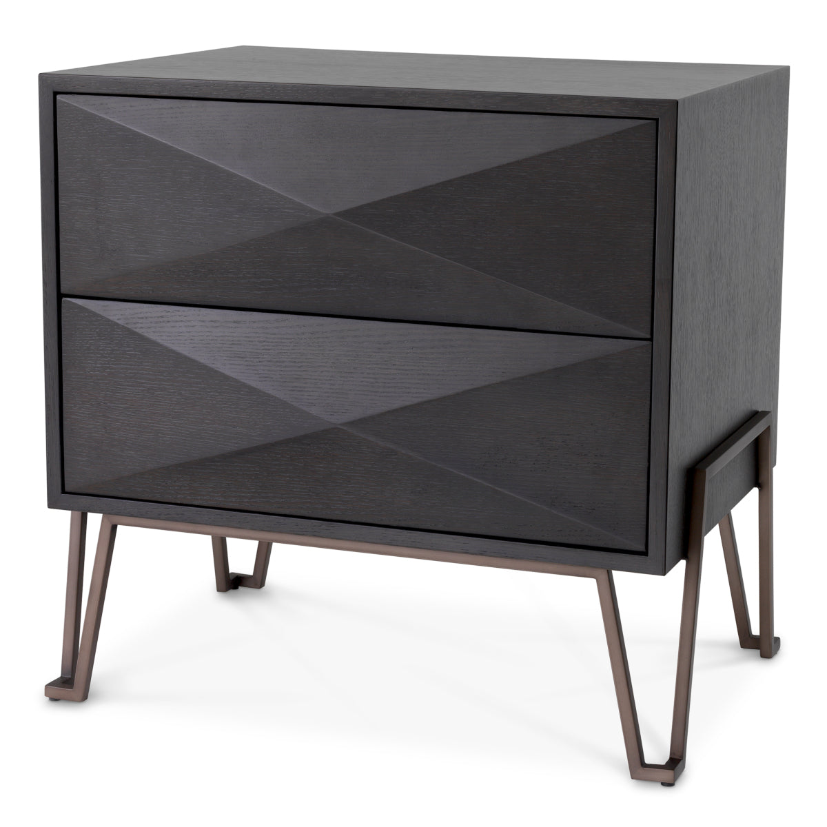 Bronze Oak Hairpin Nightstand Highland | Eichholtz Miami